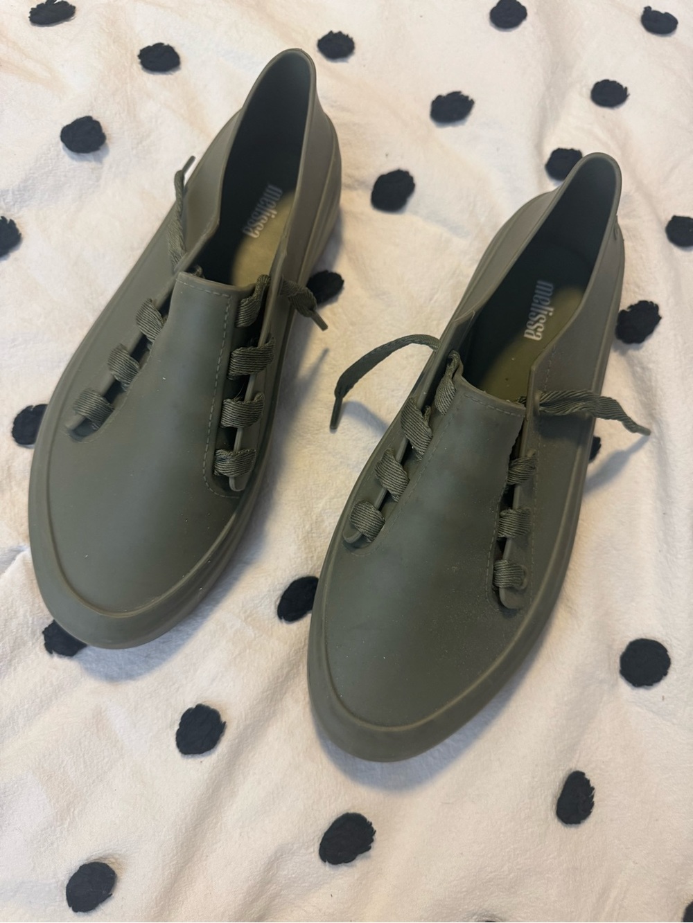 Melissa women’s Olive Rubber Slip-On Sneakers